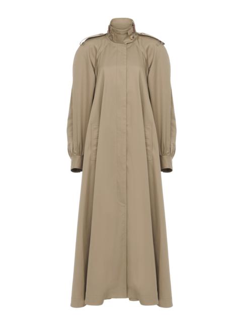 Chloé HIGH-NECK LONG TRENCH COAT IN COTTON GABARDINE