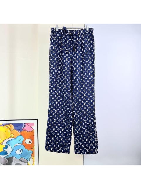 Louis Vuitton  Louis Vuitton Louis Vuitton blue and white monogram print casual trousers