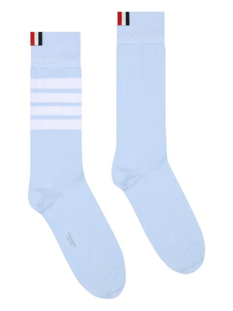 Thom Browne Cotton 4-Bar Mid Calf Socks Men