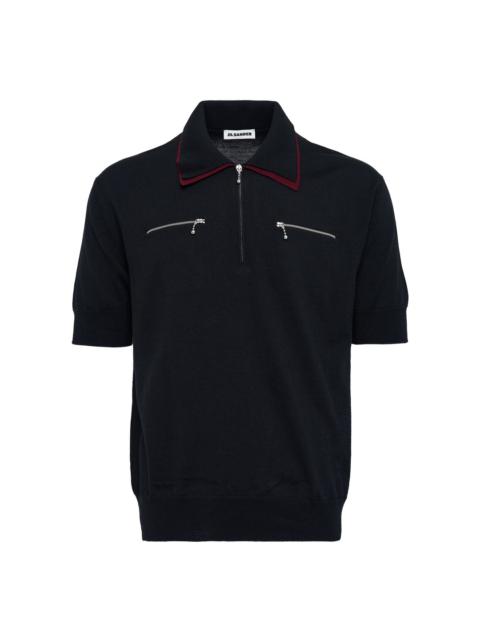Jil Sander Fine Merino Knit Short Sleeve Polo Shirt