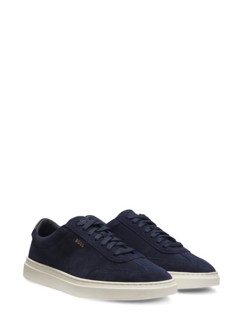 BOSS BOSS Kieran Low Top Sneaker in Dark Blue Suede at Nordstrom