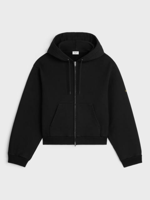 CELINE zipped hoodie IN cotton fleece