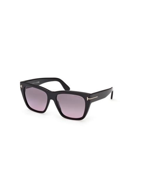 TOM FORD Tom Ford Flynn-02 Smoke Gradient Cat Eye Ladies Sunglasses FT1343 01B 55
