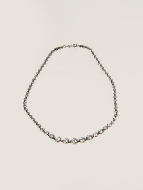 Miu Miu Metal necklace with crystals