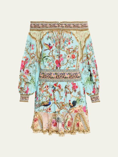 CAMILLA Sultans and Quees Silk Off-the-Shoulder Mini Dress