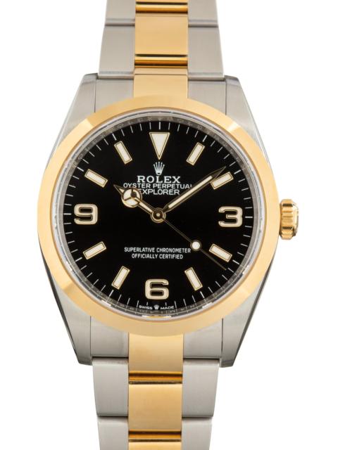 ROLEX Used Two Tone Rolex Explorer 36 Arabic Dial Ref 124273
