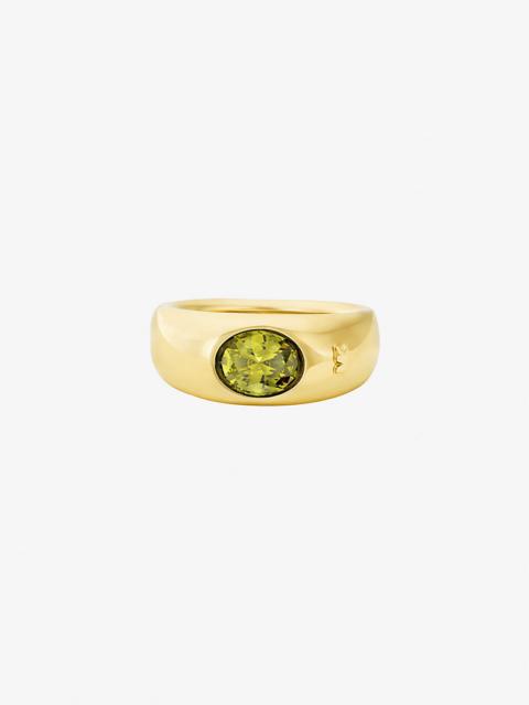 MICHAEL KORS Precious Metal-Plated Cubic Zirconia Signet Ring