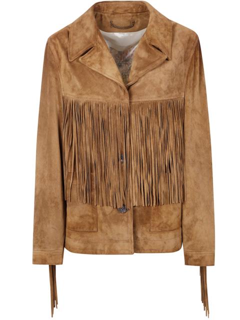 Golden Goose Women "Journey W`S" Jacket With Fringes In Waxed Calf Leather