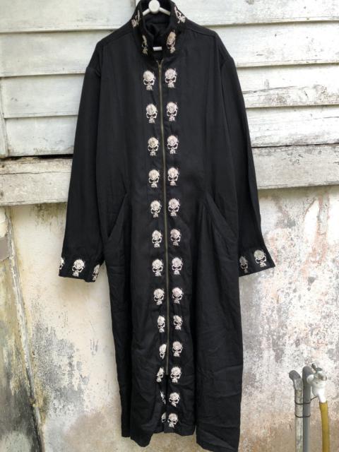 Other Designers Other - Gothic Black Metal Skulls Patch Rope Restraint Back Coat