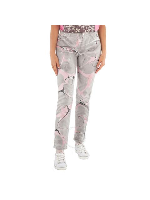 Stella McCartney Skinny Boyfriend Embroidered Logo Jeans, Waist Size 26"
