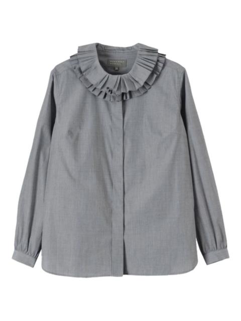 MARGARET HOWELL pleated-frills cotton shirt