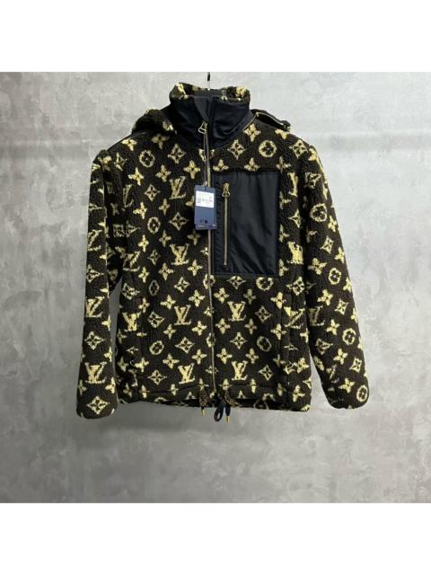 Louis Vuitton Louis Vuitton Brown All-Over Logo Stand-Collar Cropped Hoodie Jacket