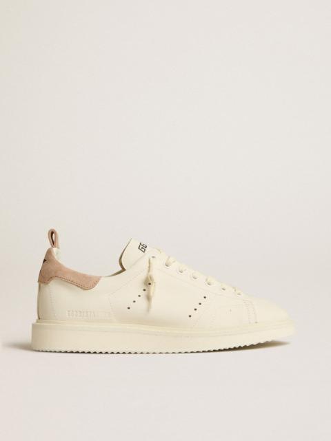 Women's Starter in white leather with light brown nubuck heel tab