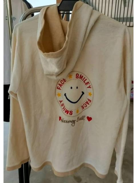 Other Designers Designer - Smiley Face Embroidered Fleece Hoodie