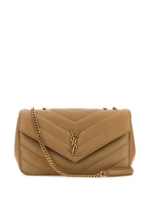 SAINT LAURENT Saint Laurent Women Camel Leather Medium Loulou Shoulder Bag