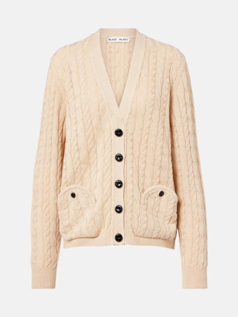 BLAZÉ MILANO Ket cable-knit cotton cardigan