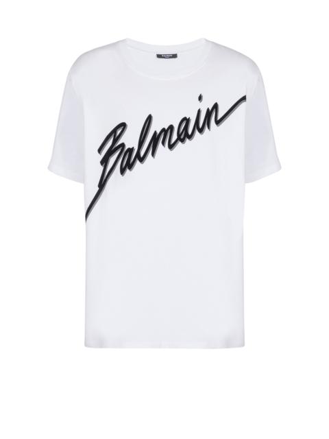 Balmain T-shirt with flocked Balmain Letter logo
