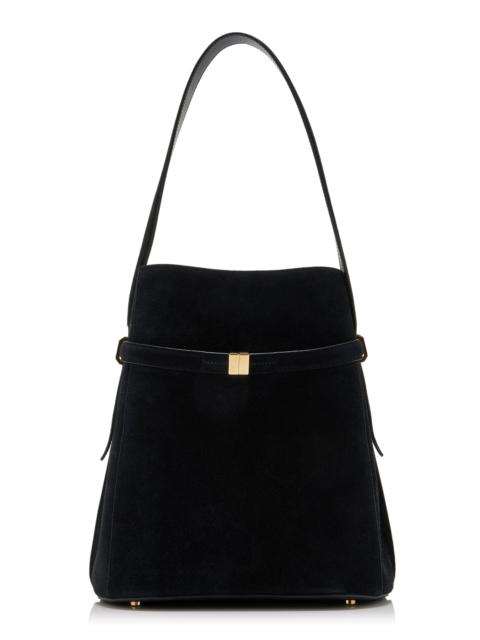 TOTEME Belted Suede Bucket Bag black