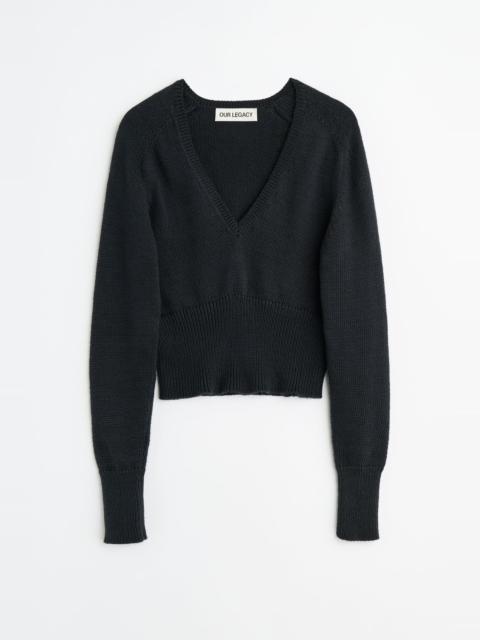 Our Legacy Sharp V-Neck Black Cloud Cotton