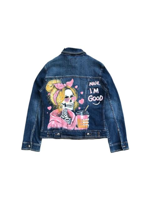 Other Designers Rockability - Custom Hand Painted Rockabilly Denim Jacket