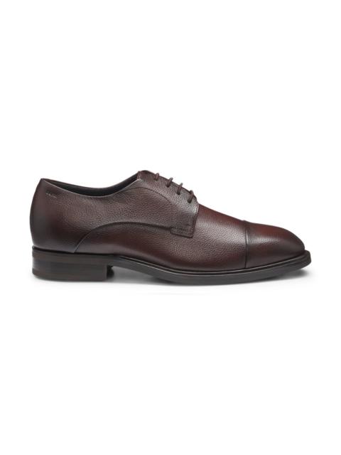 BOSS CAP-TOE DERBY SHOES IN GRAINED LEATHER