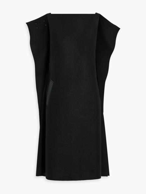 Maison Margiela Draped satin-paneled wool-felt midi dress