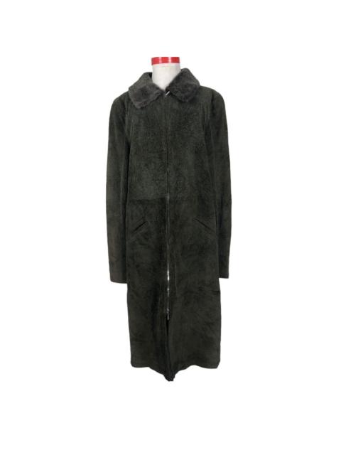 Other Designers Vintage Agnes B Special Suede Leather Car Coat Long Jacket