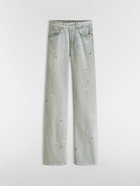 Dior Dioramour Flared Embroidered Jeans