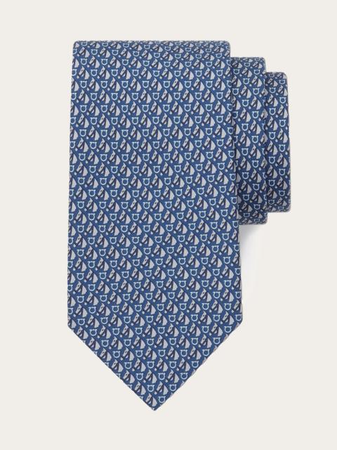 FERRAGAMO Equestrian print silk tie