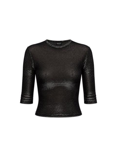 GUCCI GUCCI Iridescent Jersey Black Top New & Authentic (Women's s
