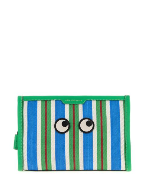 Anya Hindmarch Embroidered mesh Eyes pouch