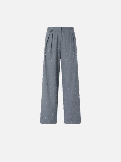 PINKO TROUSERS WITH JEWELLED STRIPES