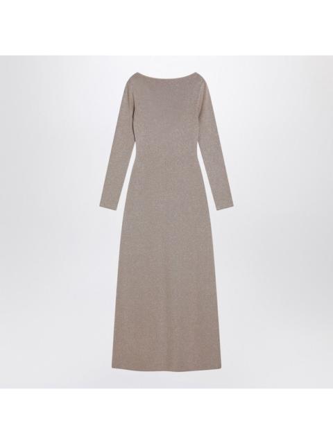 Max Mara Pianoforte Beige Dress In Viscose And Lurex Yarn Women
