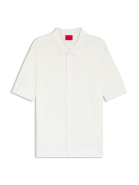 HUGO REGULAR-FIT SHIRT WITH KNITTED STRUCTURE