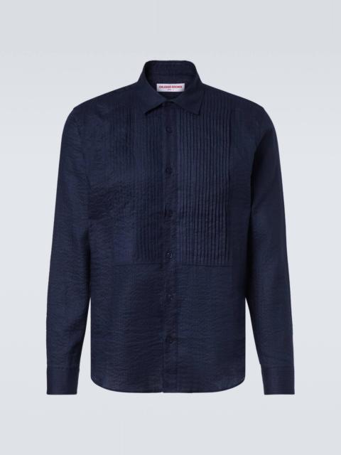ORLEBAR BROWN Giles cotton and linen tuxedo shirt