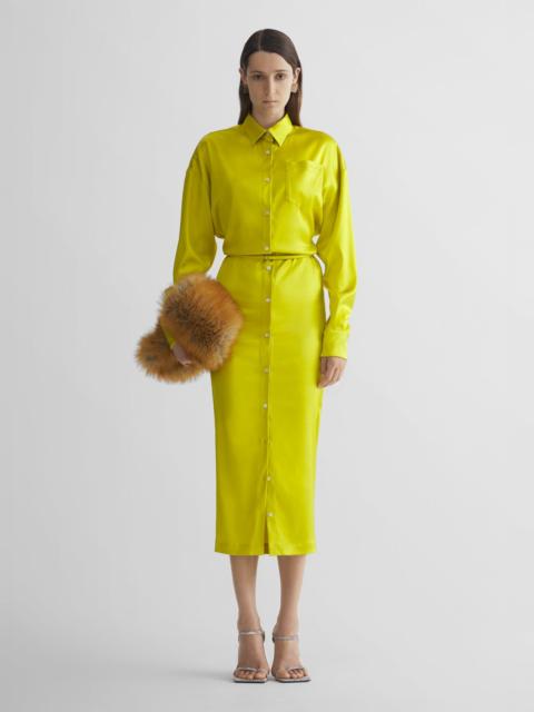 MUGLER toxic yellow shirt dress
