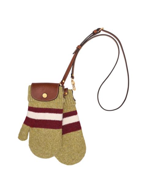 Longchamp Le Pliage Collection Mittens bag Pistachio/Burgundy - Canvas
