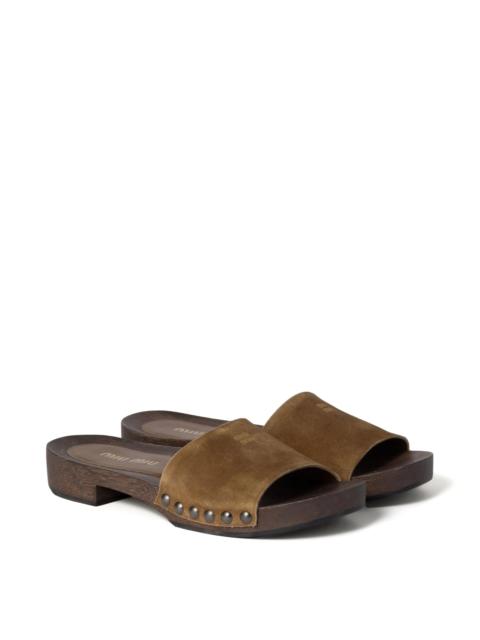 Miu Miu Miu Miu Faded-suede Clogs