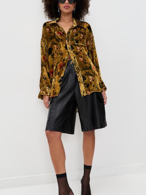 R13 Drop Neck Velvet Shirt