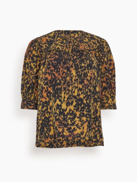 ULLA JOHNSON Blaire Short Sleeve Blouse in Savannah