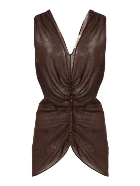 COLLEEN ALLEN Exclusive Silk-Chiffon Top brown