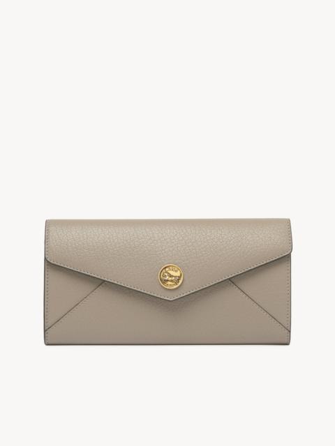 Chloé ENVELOPE LONG WALLET WITH FLAP IN GRAINED LEATHER