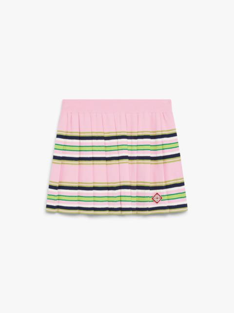 CASABLANCA Pink & Green Striped Pleated Mini Skirt | Casablanca Paris
