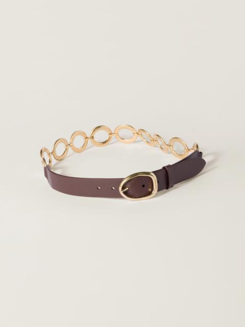 Miu Miu Leather and metal belt