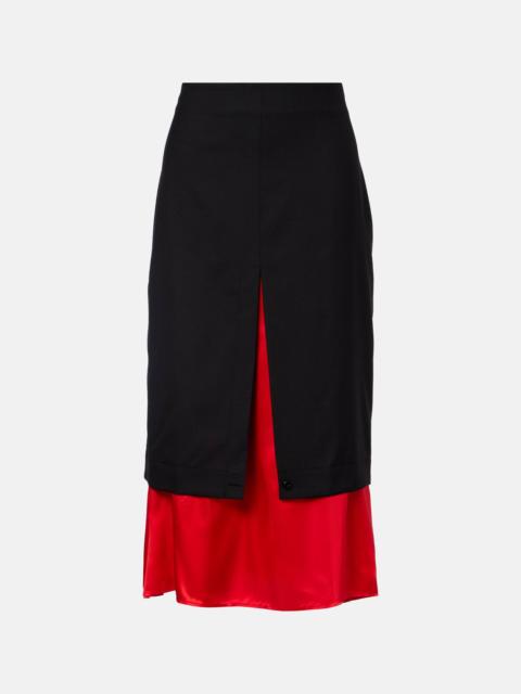 RÓHE Layered wool midi skirt