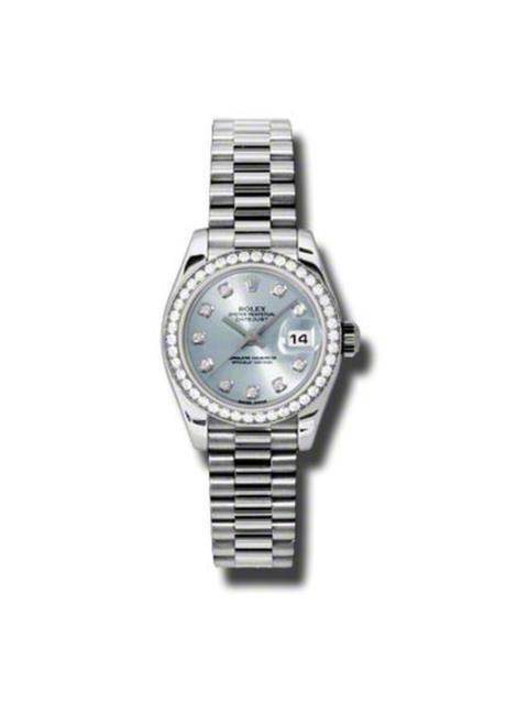 ROLEX Rolex Lady-Datejust 26 Ice Blue Dial Platinum President Automatic Ladies Watch 179136IBLDP