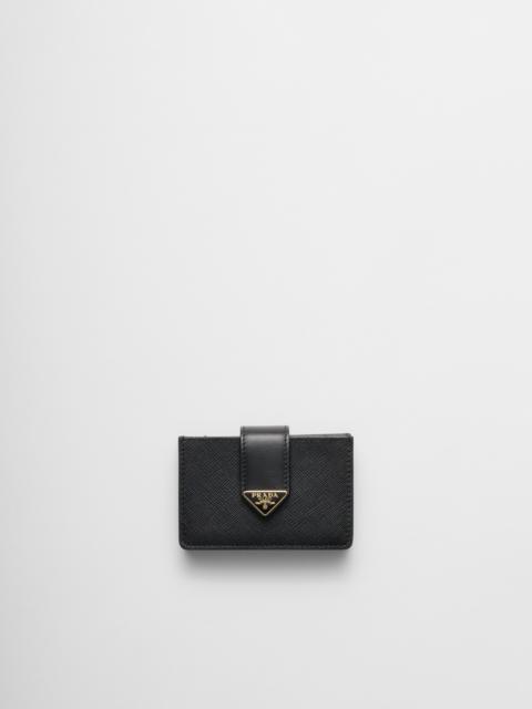 Prada Saffiano and smooth leather card holder
