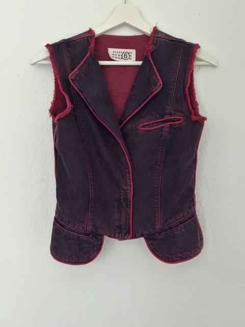 Maison Margiela Maison Martin Margiela Red Brushed Denim Vest