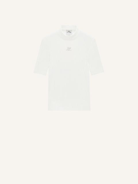courrèges REEDITION SHORT SLEEVES RIB KNIT SWEATER