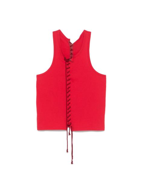 lace-up tank top